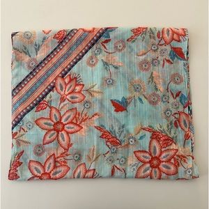 J JILL LIGHT BLUE FLORAL INFINITY SCARF ONE SIZE